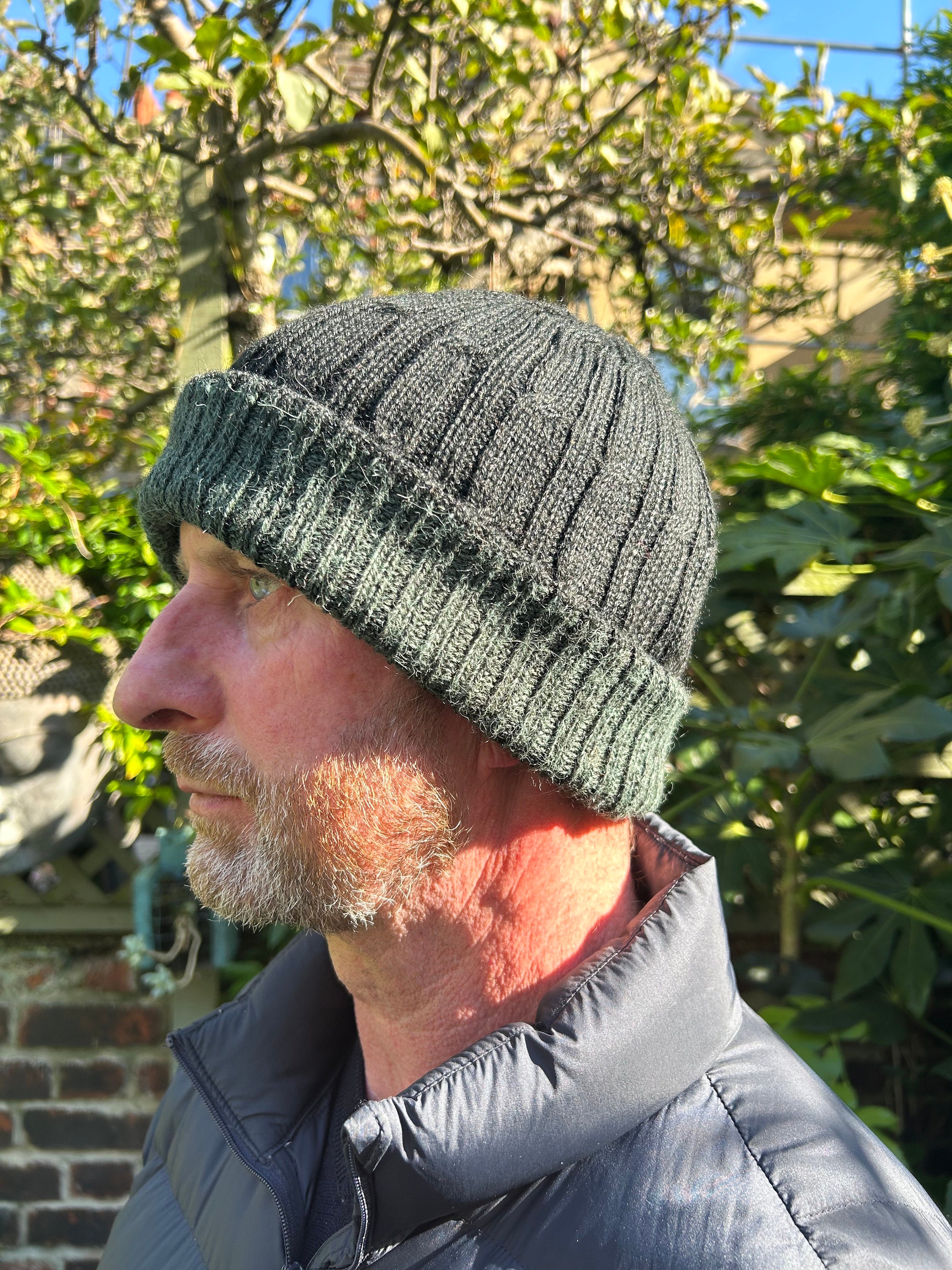 Reversible Alpaca Wool Cuffed Slouchy Beanie Hat Unisex HT341BLURD1M.jpg?v=1690838128 main image 2