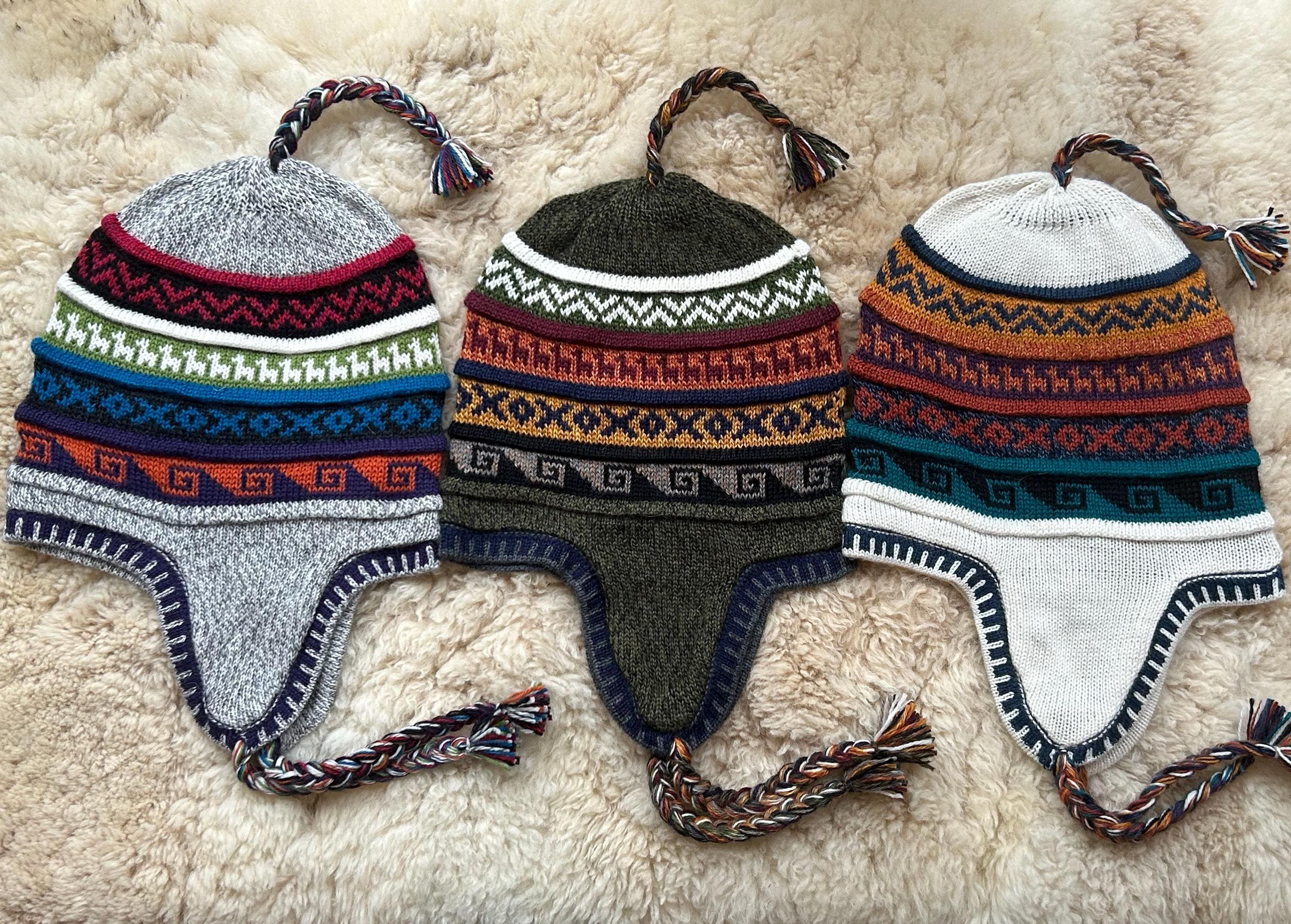 Reversible Alpaca Wool Chullo Hat: Knitted Peruvian Winter Hat - Etsy