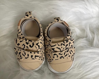 Leopard Print Baby Girl Sneakers | Trainer pram shoes