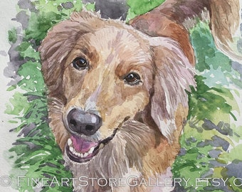 Custom Hand painted Pet portrait Custom Dog portrait Custom Dog Painting Watercolor Original Painting Dog art Pet Watercolor from photo