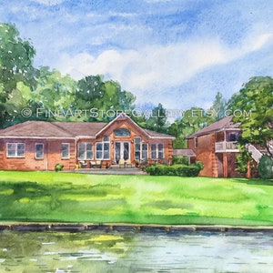 Home portrait watercolor custom house drawing hand sketch architectural illustration Custom portrait house painting house warming gift