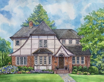 Hand-Painted Home Portrait,Custom House Painting, Housewarming Gift,Our First Home Sign, Home Sweet Home Sign, Watercolor Home, Realtor Gift
