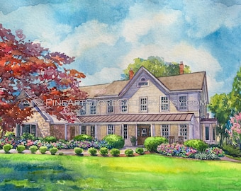 100% Hand-Painted House Painting,Custom Watercolor Home,Housewarming Gift,Our First Home Sign,Home Sweet Home Sign,First Home Gift