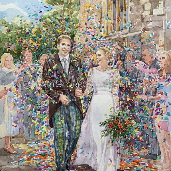 Custom Wedding Portrait: Watercolor Painting from Photo