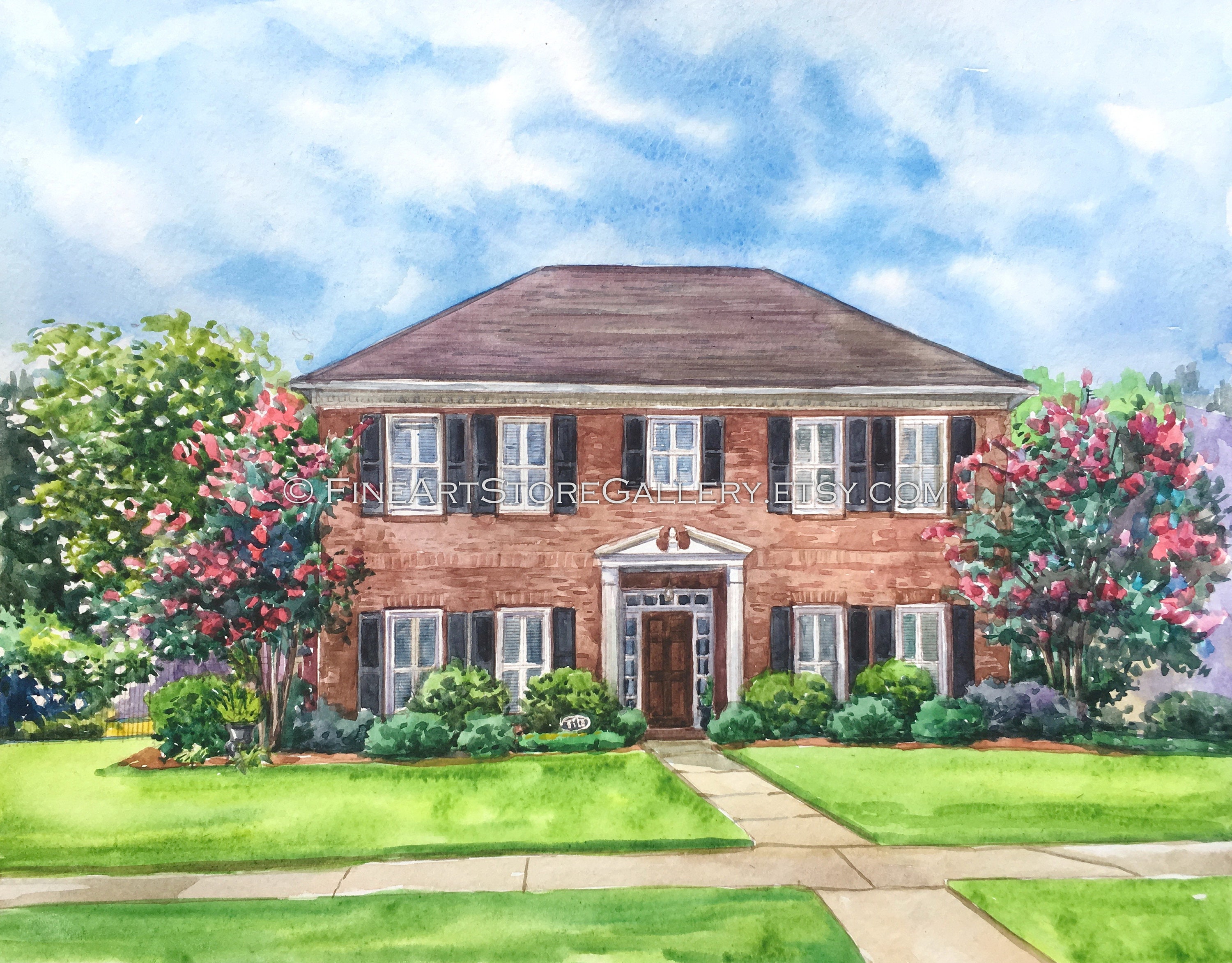 Custom house drawing Home drawn house portrait hand sketch | Etsy