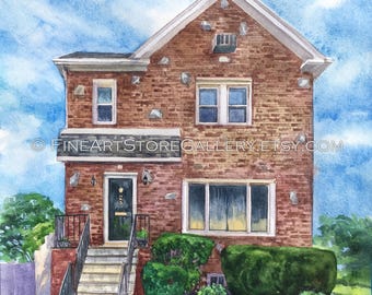 Home portrait, house painting, housewarming gift, our first home sign, home sweet home sign, watercolor home, house portrait, realtor gift