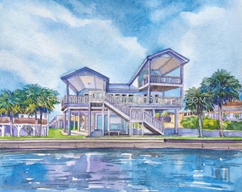 Watercolor home painting, Custom House Portrait, Watercolor art, Watercolor House Portrait, House Moving Gift, House Painting from Photo