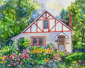 House sketch Custom House Portrait watercolor Home Painting from photo housewarming gift hand drawn house sketch house drawing