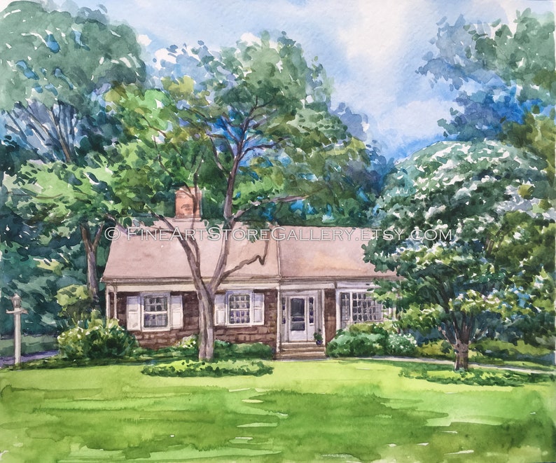 Custom House Portrait watercolor Painting Home housewarming gift painting family heirloom house sketch Gift for Parents Mothers Day gift