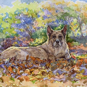 Custom Watercolor Pet Portrait: Hand-Painted Dog Memorial Art