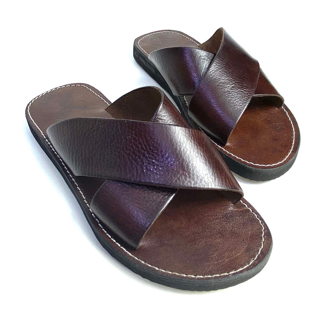 Jesus Brown Handmade Leather Sandals Men Leather Sandals - Etsy