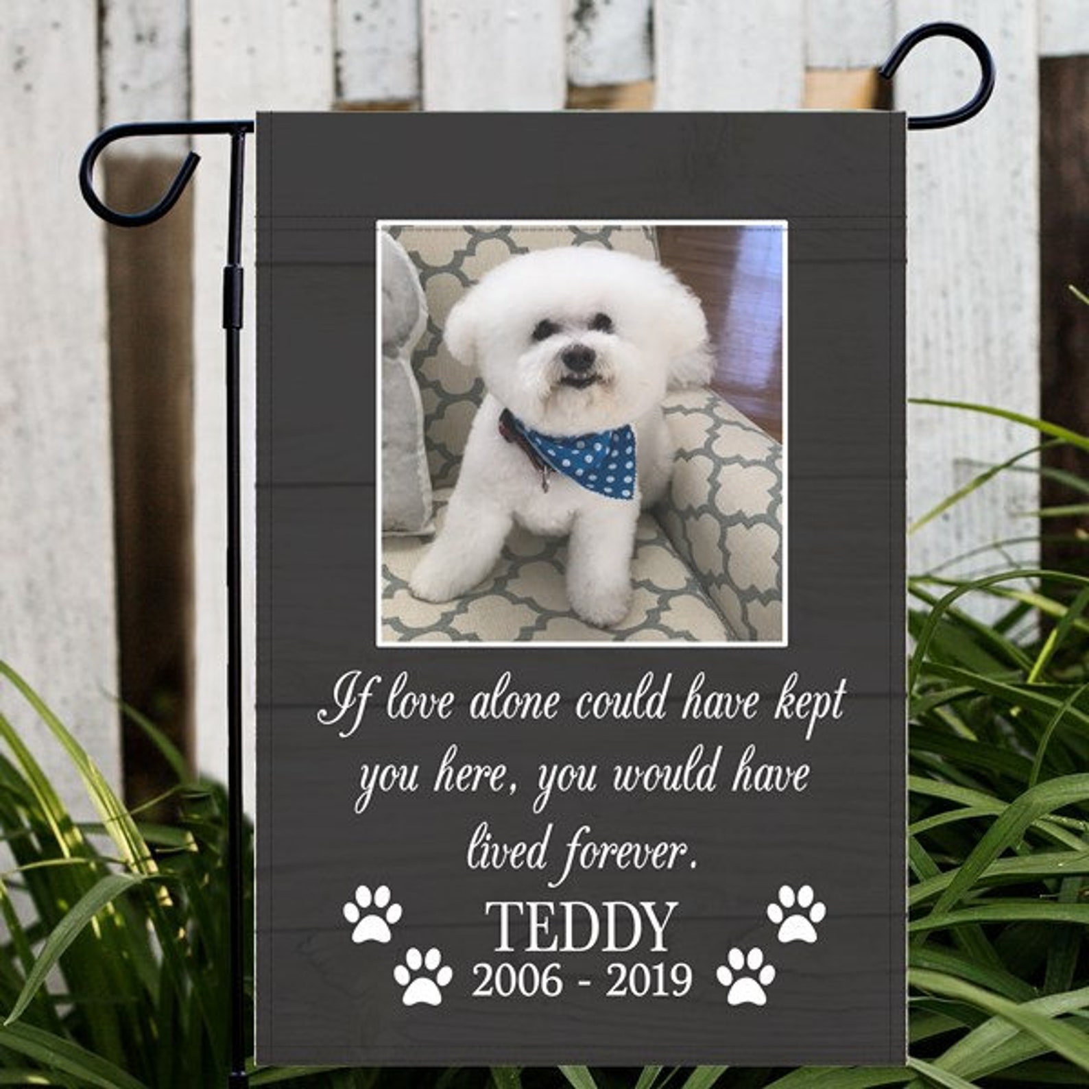 Personalized Pet Photo Memorial Garden Flag Any Message or Etsy