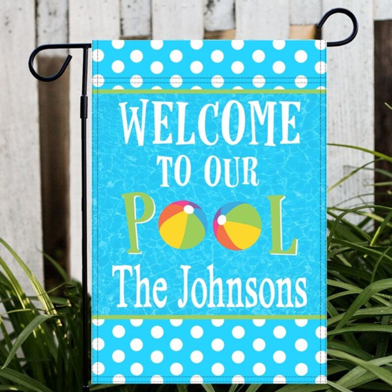 Personalized Garden Flag Pool Flag Single or Double Sided Etsy