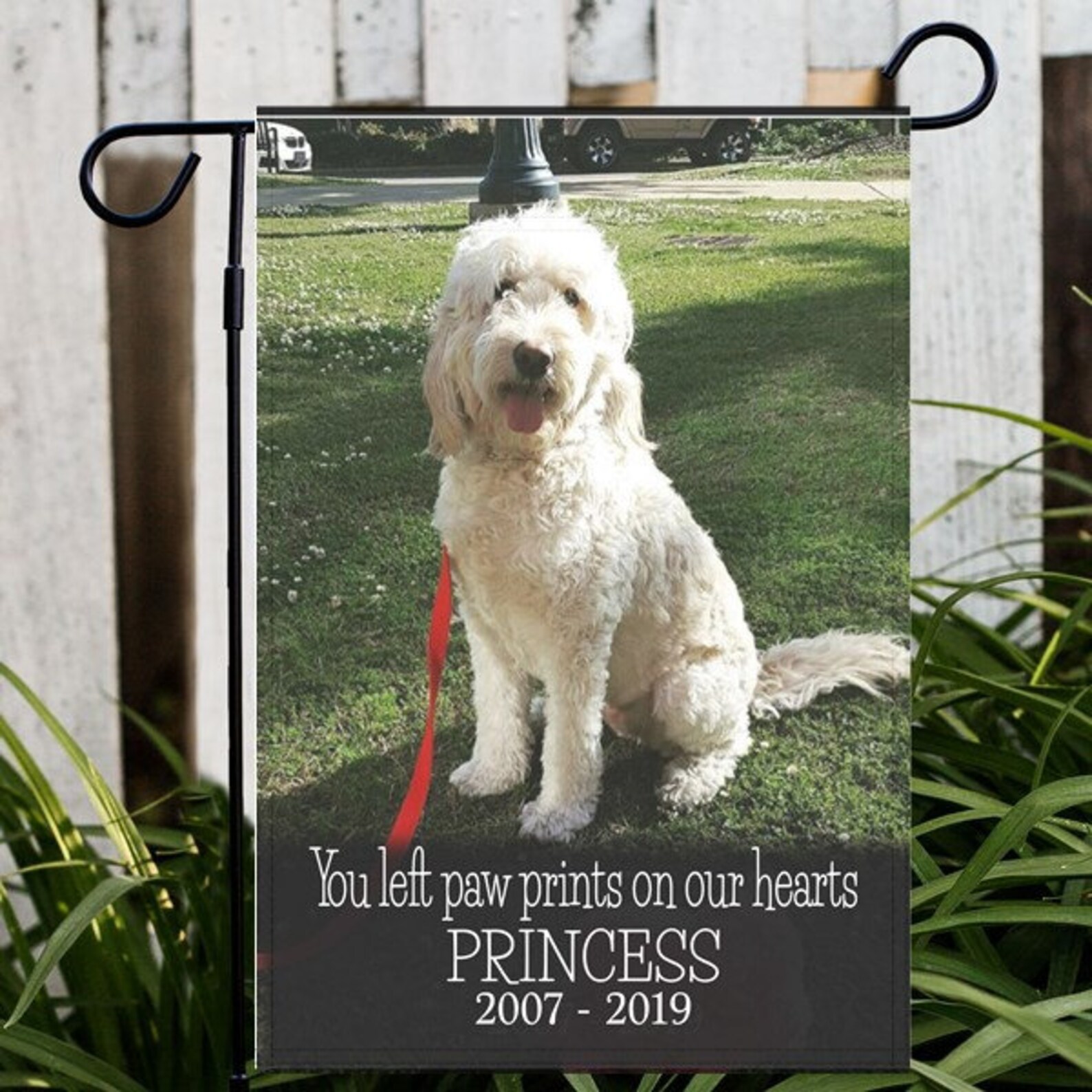 Personalized Pet Photo Memorial Garden Flag Any Message Etsy