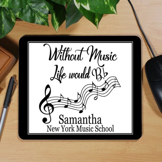 Custom Music Mouse Pad Personalized Any Message Mousepad Etsy