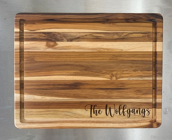 Personalized Teak Cutting Board 18 x 14 with Juice Groove | Kitchen  Christmas Gift | Wedding Gift | Housewarming | Chef