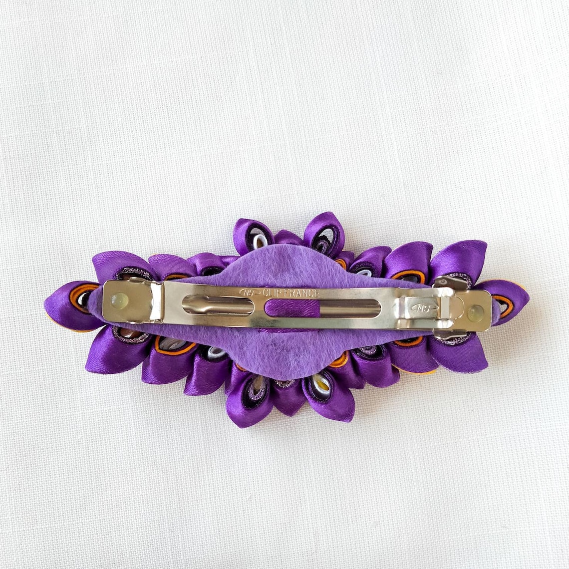 Barrettes for women. Purple hair clip for women. Flower hair Etsy