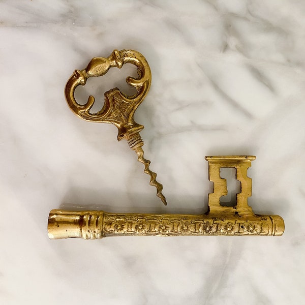 Brass Key Hidden Cork Screw