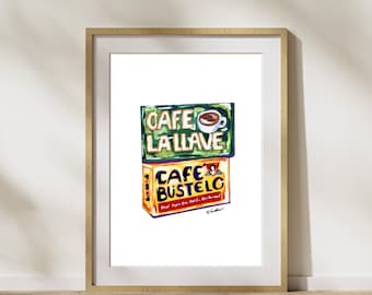 Cafe Bustelo & La Llave Coffee Art Print