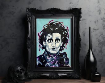 Edward Scissorhands, Tim Burton Artwork, Gothic Art Print