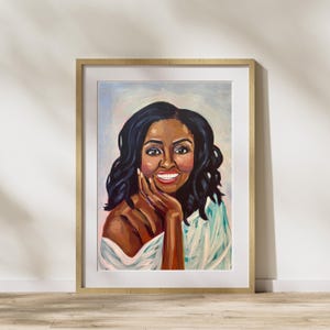 Michelle Obama Art: FLOTUS Portrait, Influential Women Artwork (11x14)