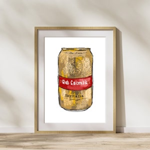Cerveza Colombiana, kolumbijskie piwo, sztuka kuchenna, Arte Colombiana, Club Colombia, Kolumbia Art Print