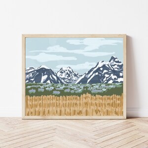 Grand Teton National Park, Wyoming Art Print, Grand Teton Art Print, National Parks Art, National Parks Print