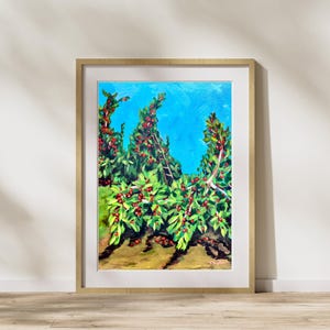 Apple Picking Painting, Apple Artwork, Fall Wall Art, Apple Orchard Painting, Autumn Decor, Apple Painting