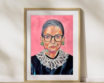 RBG Art Print: Ruth Bader Ginsburg Painting, Influential Women