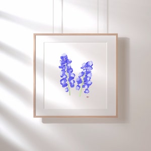 Texas Blue Bonnets, ilustracja Blue Bonnet, kwiaty Texas, wydruk artystyczny