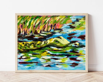 Alligator Art, Florida Art, Everglades, Wall Art Print