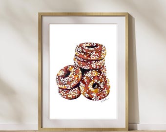 Cider Donuts Art Print: Fall Kitchen Decor