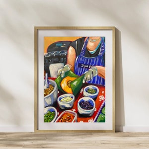 Venezuela, Hallacas Art, Tamales Art, Latin Culture Artwork, Venezuelan Food, Art Print