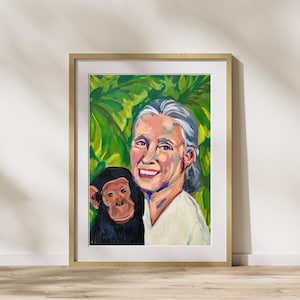 Jane Goodall Art Print: Primatologist Painting (Made To Order)