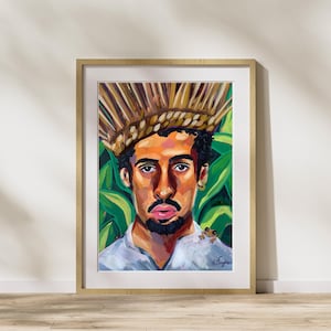 Debi Tirar Mas Fotos, DtMF, Puerto Rican Art, Bad Bunny Painting, Bad Bunny Art Print, Puerto Rico Painting, Bad Bunny Portrait, Benito