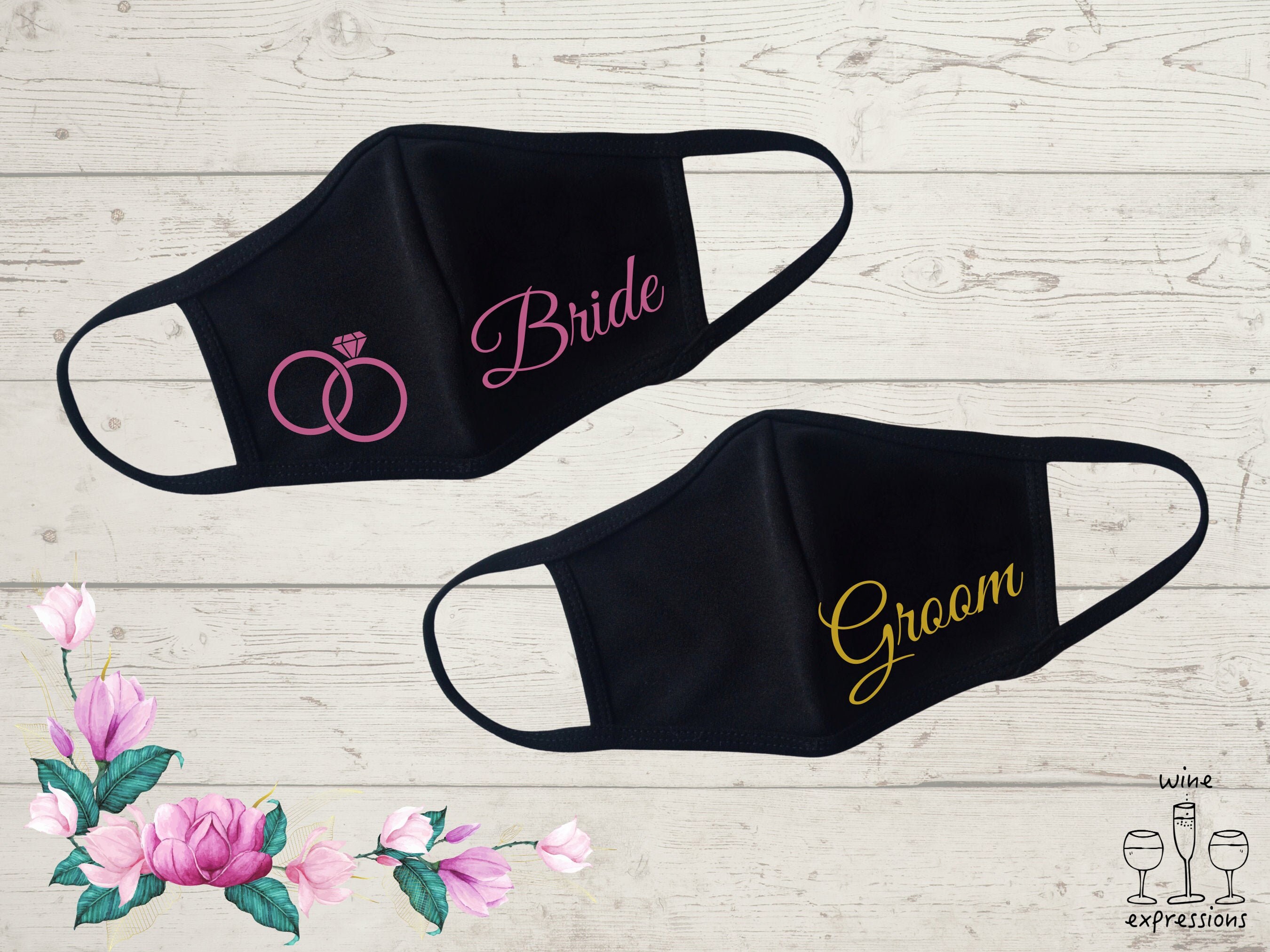 Bride & Groom Face Mask Cute Bridal Face Mask Mr. and Mrs. Face Mask