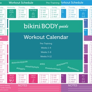Bikini Body Guide Workout Calendar BBG - Etsy