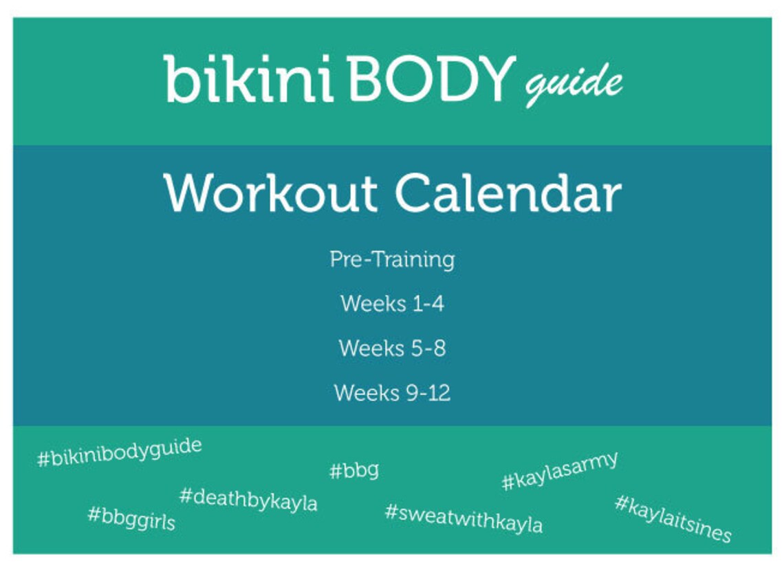Bikini Body Guide Workout Calendar BBG Etsy