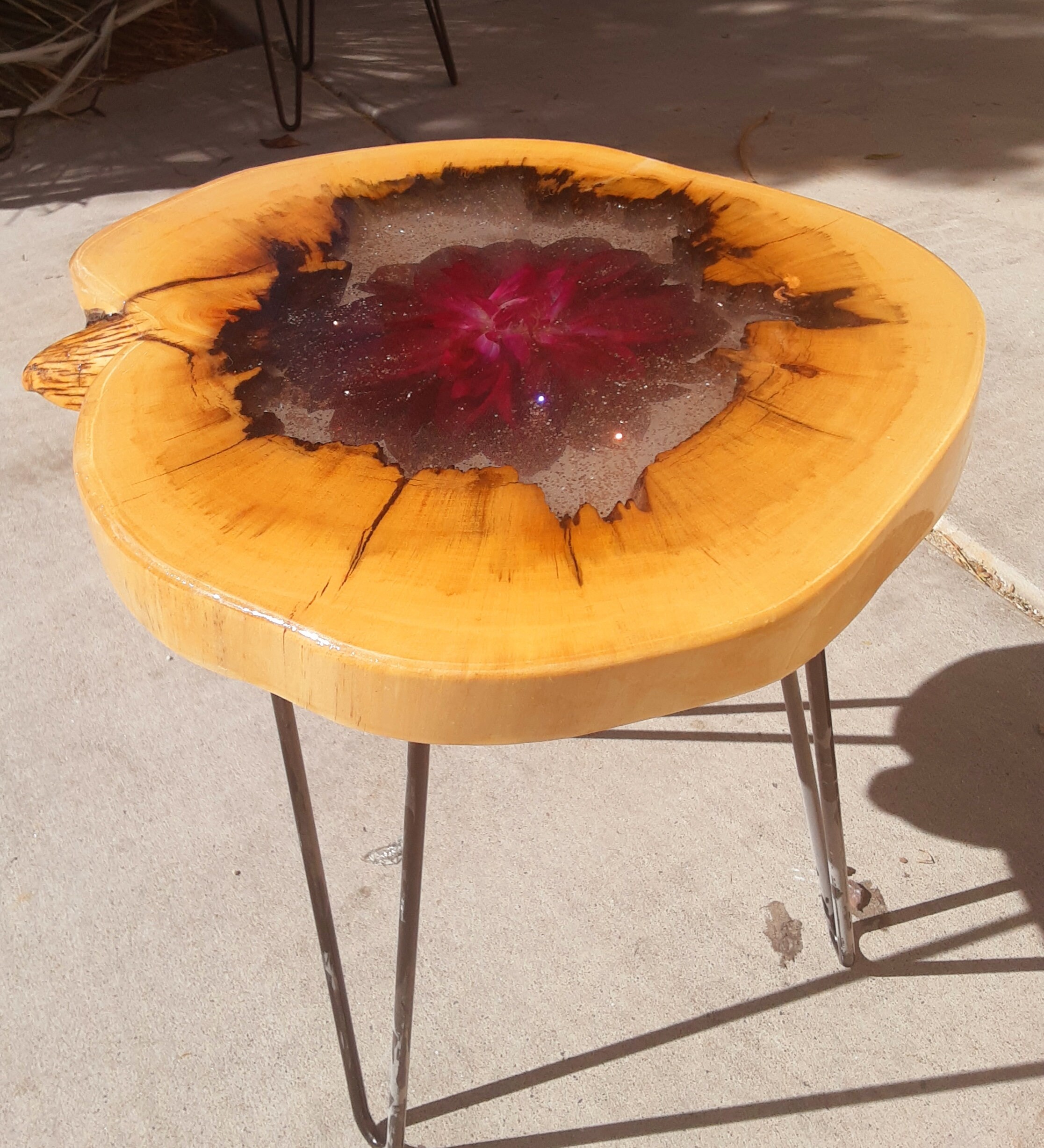 16 wood resin flower table Etsy