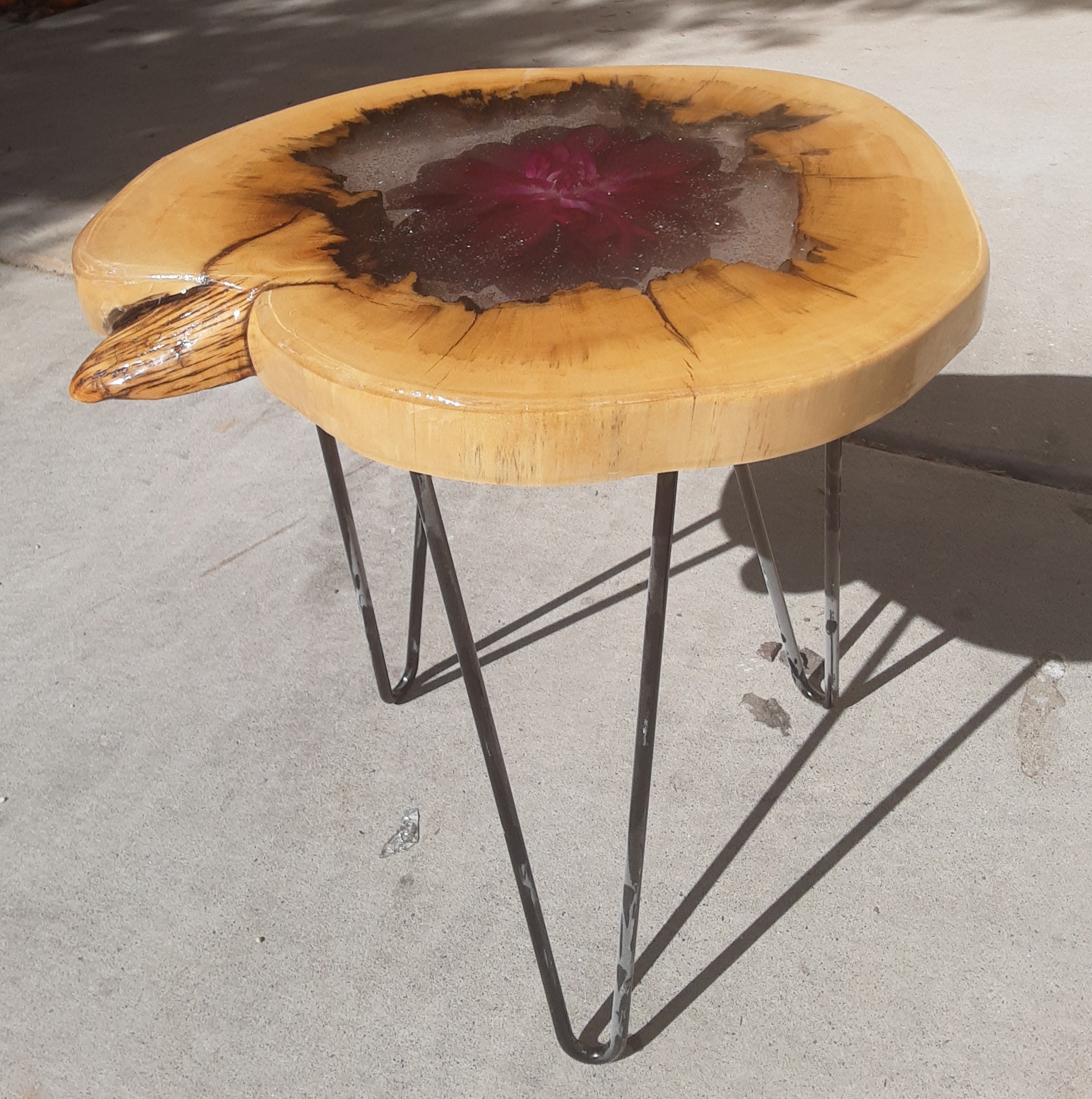 16 wood resin flower table Etsy