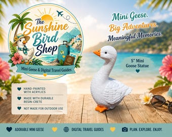 Mini 5" Goose Statue - Made out of Resin-Crete and hand painted - Great Gift or Desk Companion (1 per order)