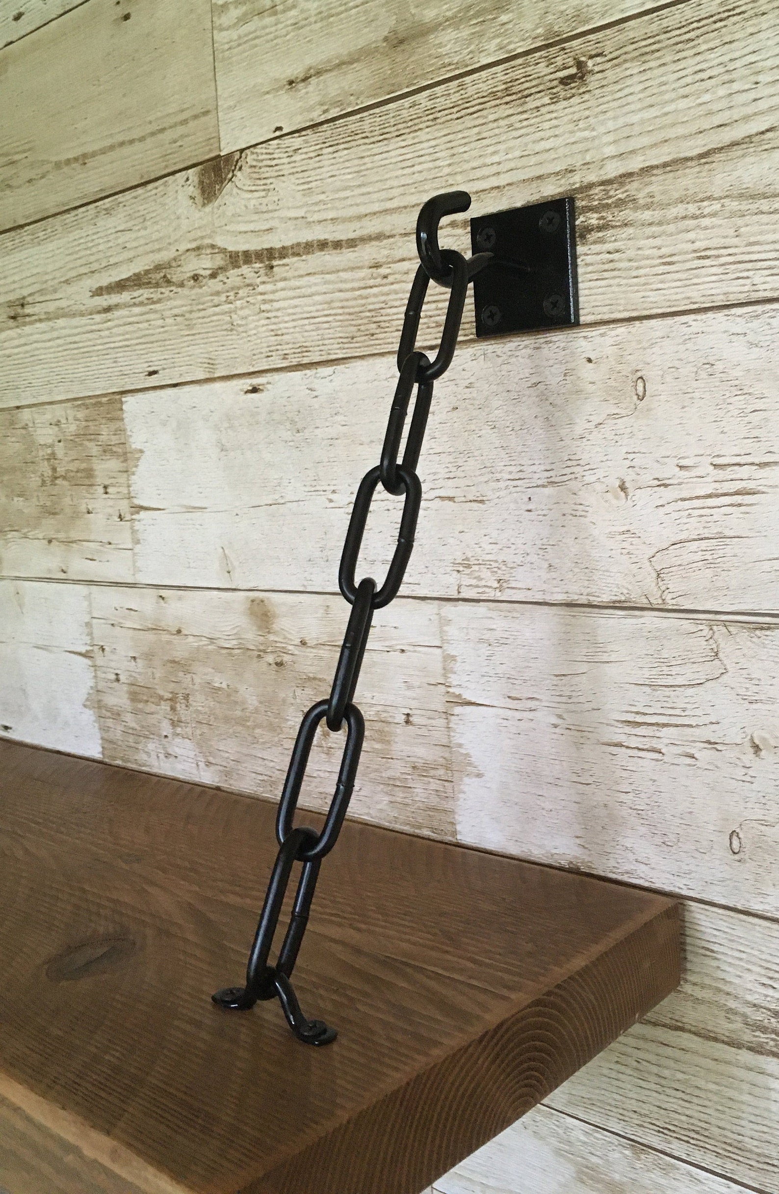 1 Pair of Black Hook & Chain Shelf Brackets With Fixings Etsy UK