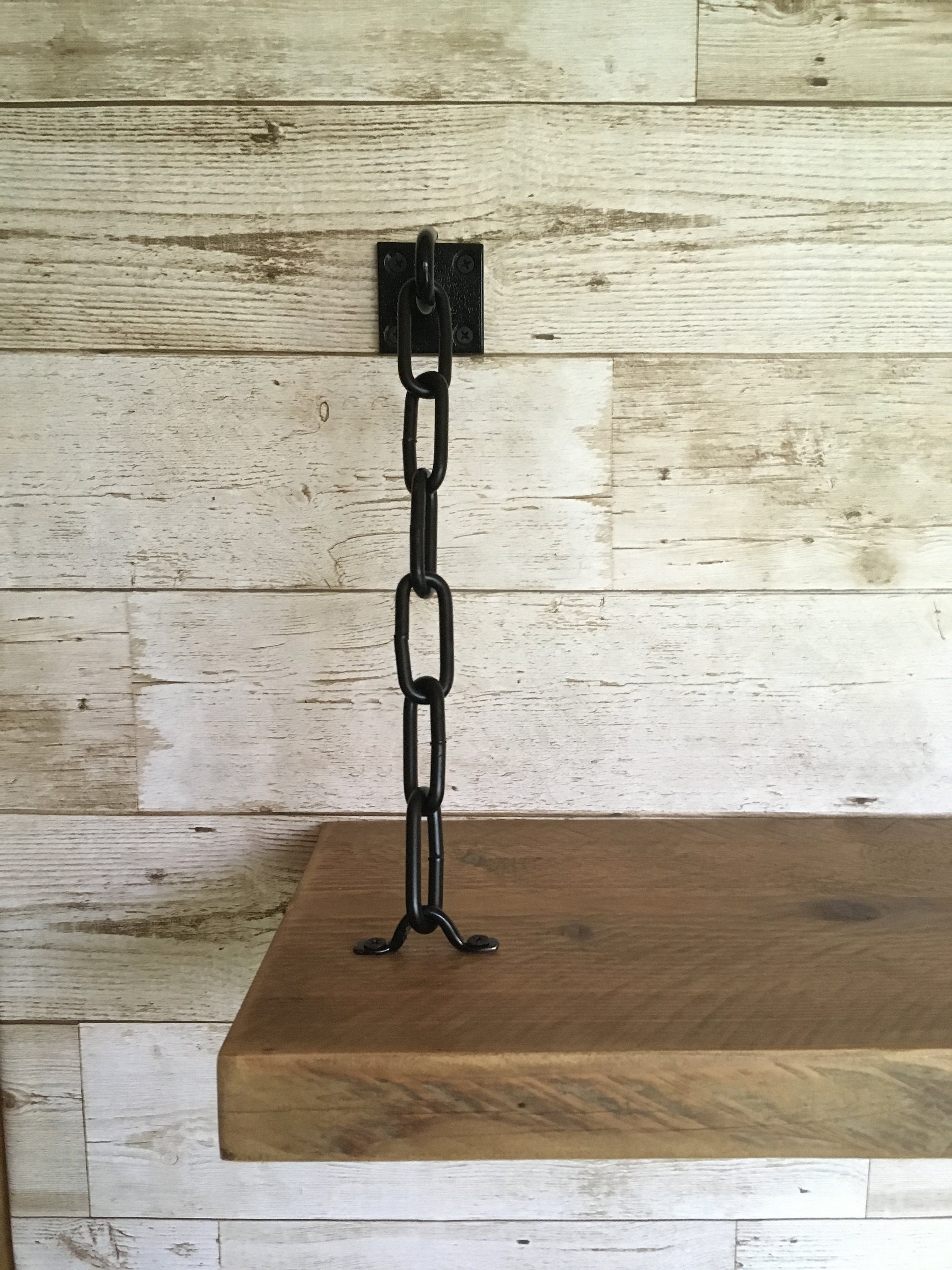 1 Pair of Black Hook & Chain Shelf Brackets With Fixings Etsy UK