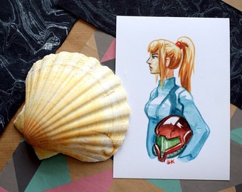Zero Suit Samus Aran Metroid A6 Art Prints | metroid fan art, gamer gift