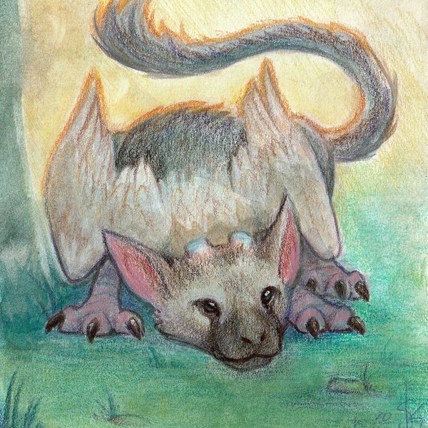 Trico The Last Guardian Fan Art Print / Arte de videojuegos, Criatura de fantasía, Regalo de jugador, Trico Fine Art