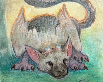 Trico The Last Guardian Fan Art Print | Video Game Art, Fantasy Creature, Gamer Gift, Trico Fine Art