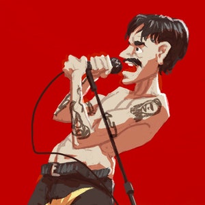 Anthony Kiedis Red Hot Chilli Peppers Poster | rhcp concert poster, rock band wall art, rhcp gift, 90s music gift