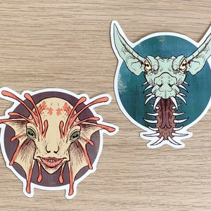 Fantasy Creature Stickers | monster lover gift, dnd monster sticker, mythical creature sticker, mermaid sticker, dragon head sticker
