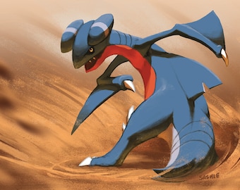 Gabite Used Sand Tomb! | Epic Pokemon Fan Art, Garchomp, Gabite Pokemon Poster, Pokemon Gift, Wall Art