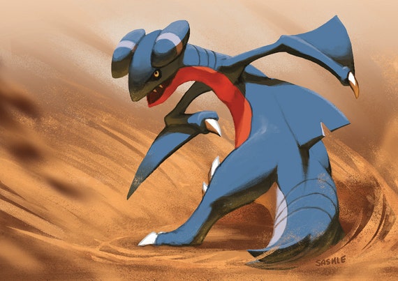 Gabite used Sand Tomb epic pokemon fan art garchomp | Etsy